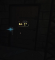 The Backdoor's timer clipping through a sewer door.