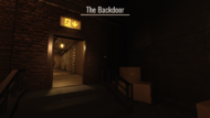 Outside of the Backdoor, replacing the Elevator.