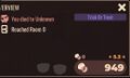 The Overview screen after dying to an unknown entity.