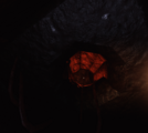 A mysterious hole in the ceiling of said roof with multiple bloody veins.