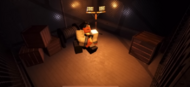 The elevator cutscene with one player inside.