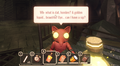 El Goblino's reaction to holding the Bottle Of Starlight and talking to him.
