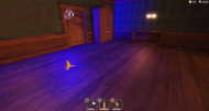 Eyes clipping through a door.