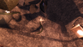 A glitch where Giggle spawns on a sinkhole side-room.