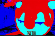 Screech appearing behind a player while they're being jumpscared by Glitch.