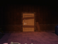 A rare room generation, which shows a boarded off side-door, rather than the usual gate.