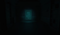 Guiding Light lighting up a Door in a dark room.