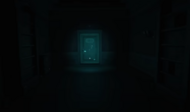 Guiding Light lighting up a door in a dark room.