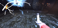 A player holding a Moonlight Candle turned on.